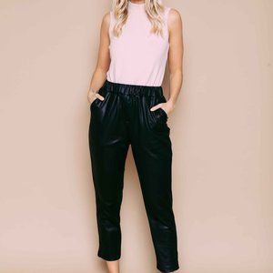 ORB - Kristi Faux Leather Joggers - M